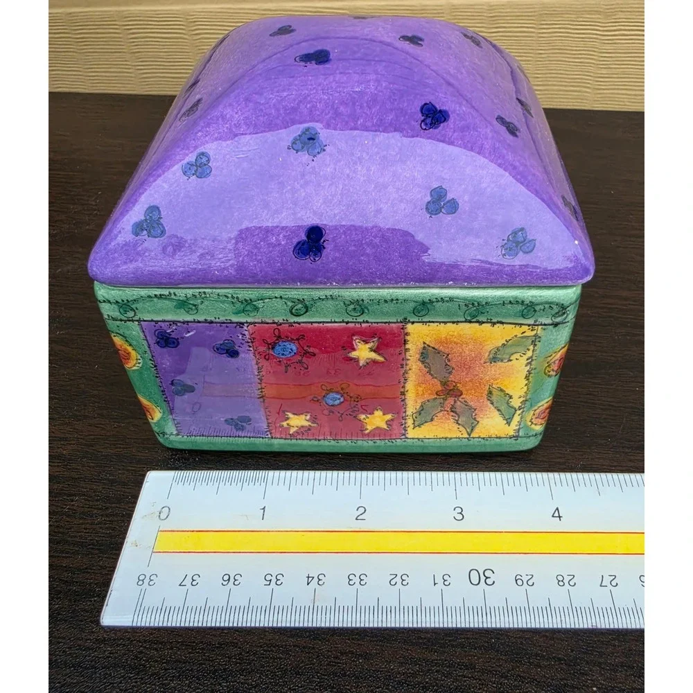 Sango Sweet Shoppe Christmas Sue Zipkin Ceramic Square Trinket Box 0913-198
